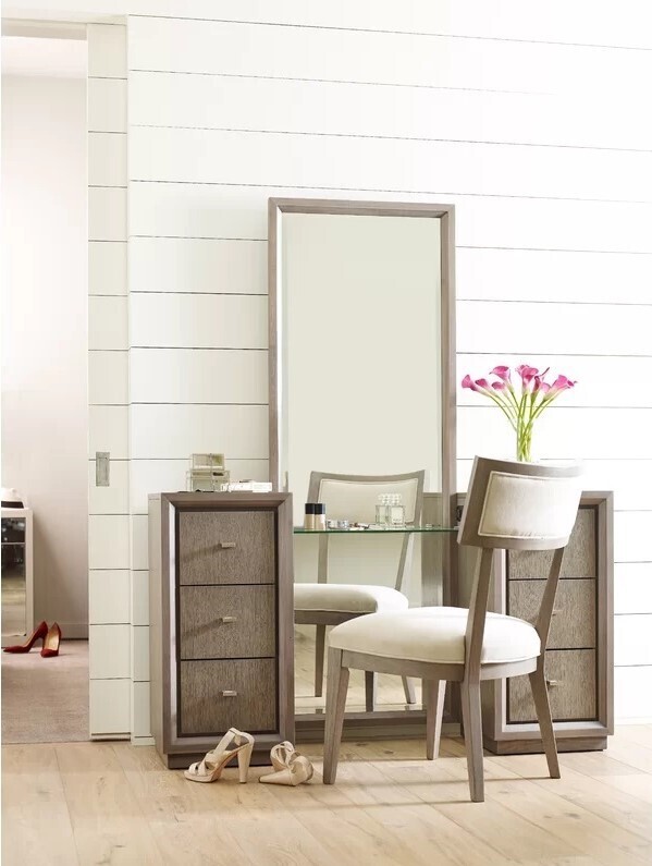 Wooden Makeup Vanity Table with Full Length Mirror 