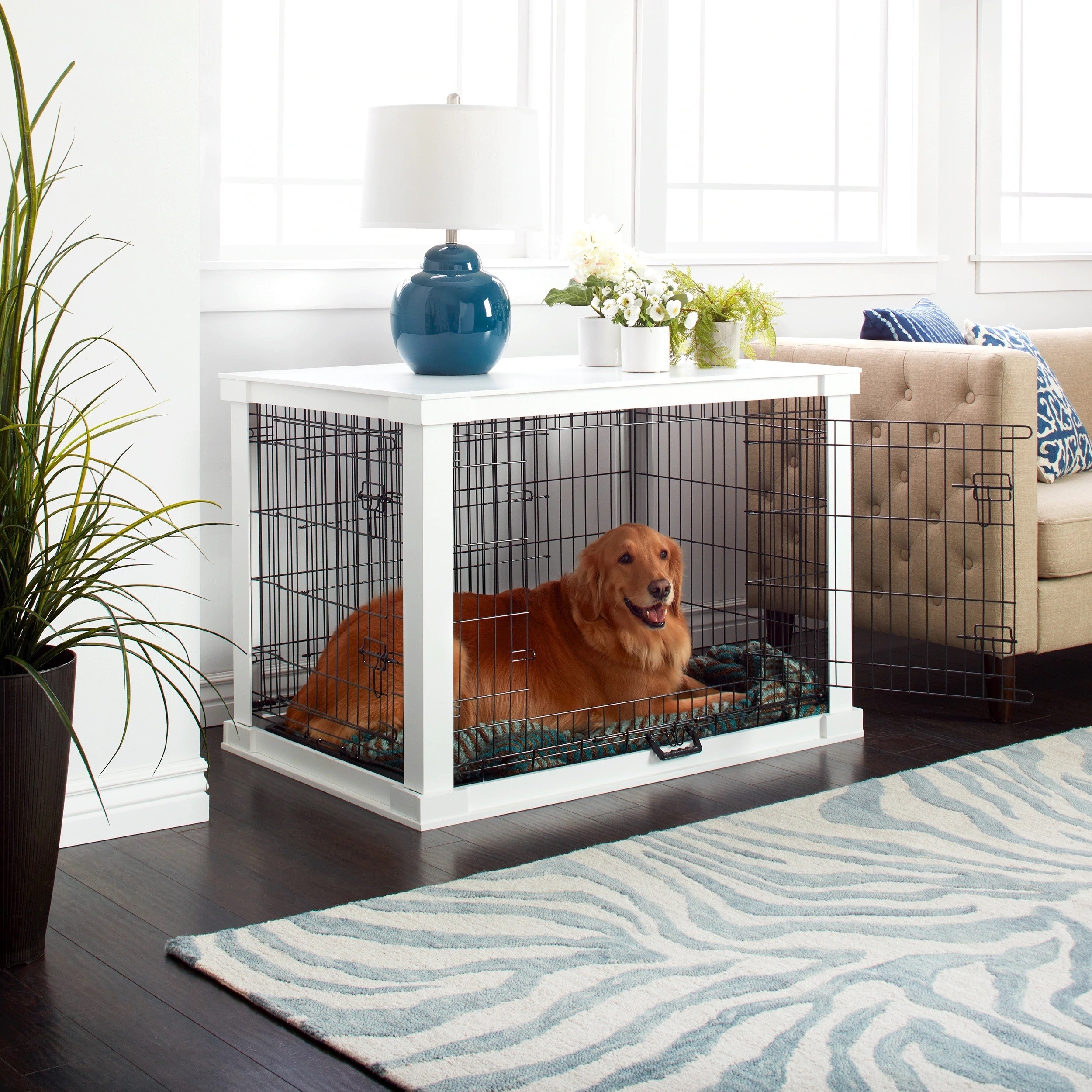 Wooden Pet Kennel with Crate Cover