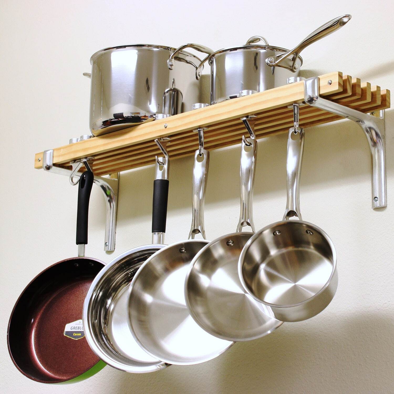 Wooden Utensils Stand On Wall