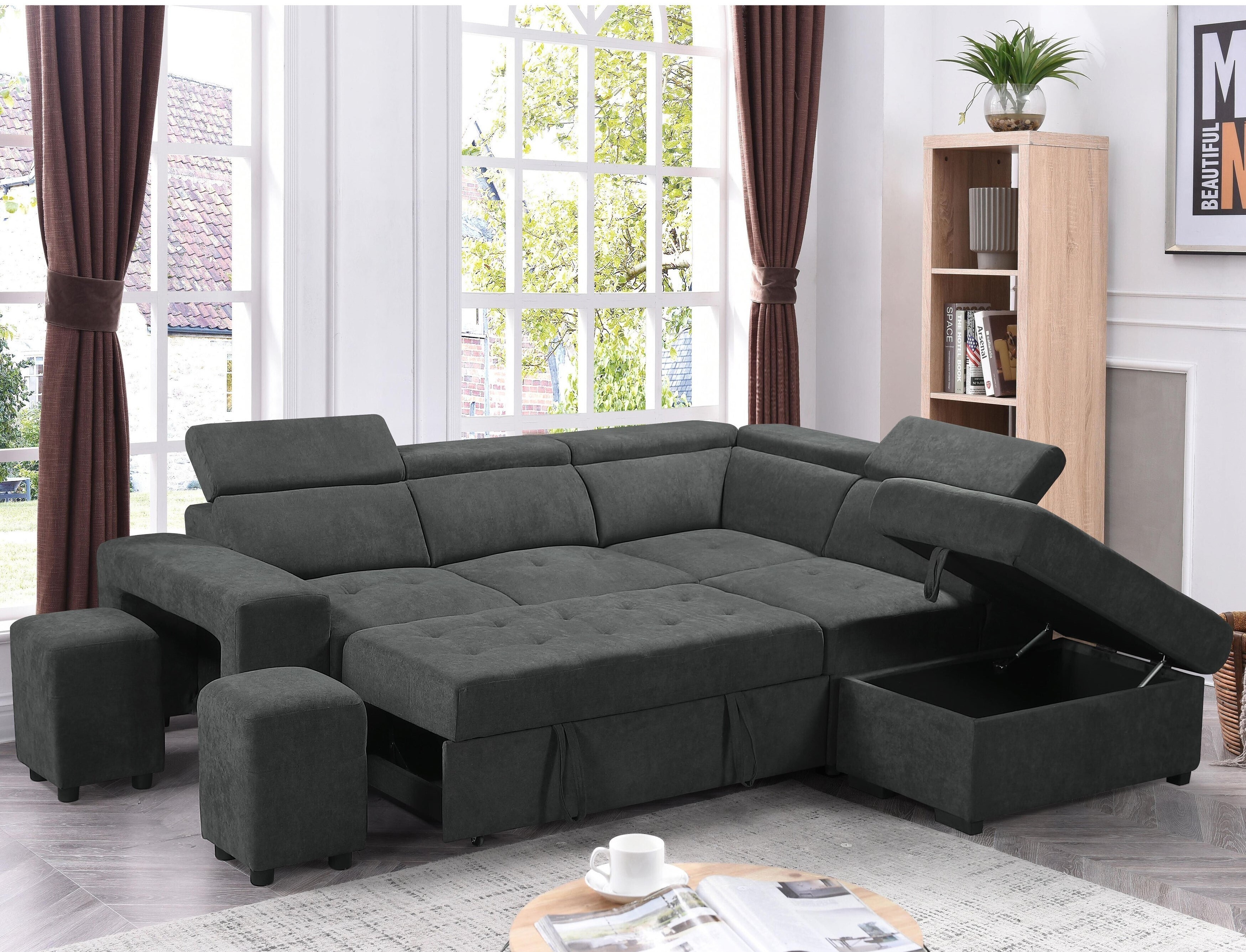 Woven Fabric Sectional Couch