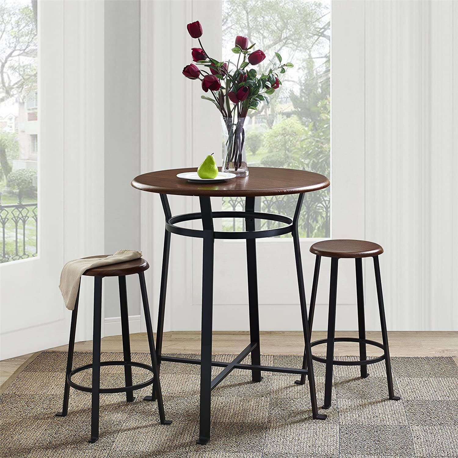 Wrought Iron High Table and Stools  