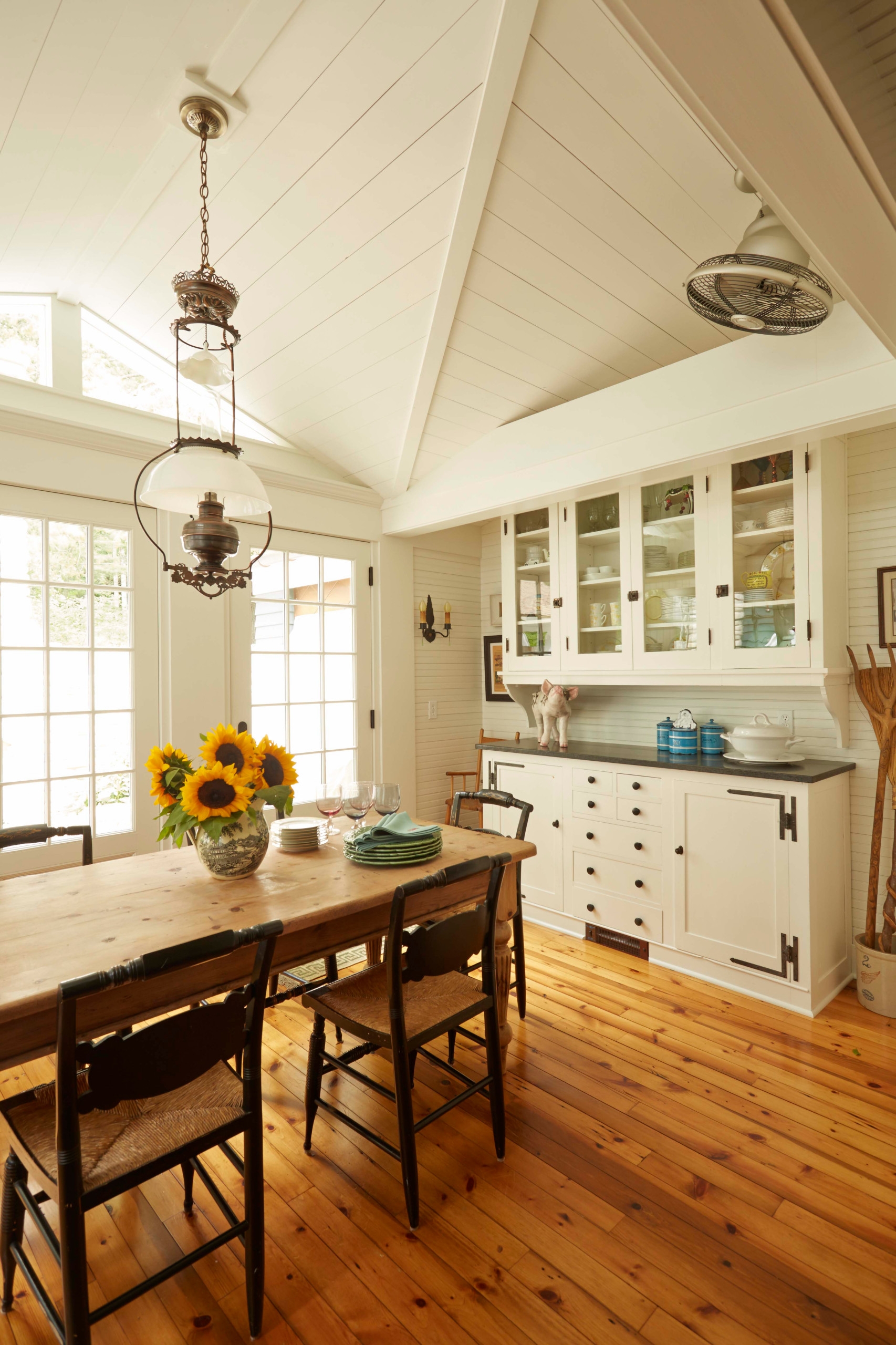 Rustic Kitchen With White Cabinet
