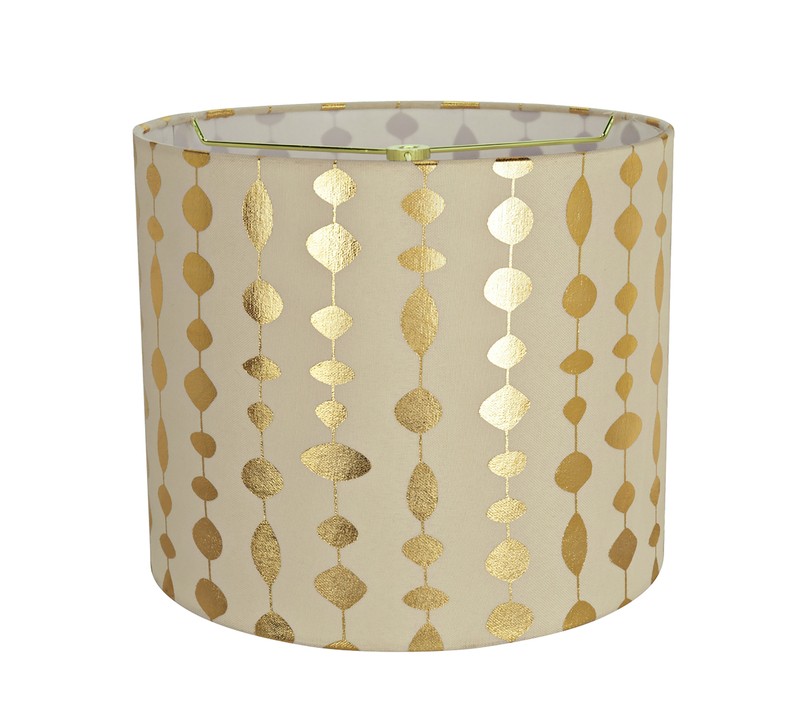 10'' H x 9'' W Faux Linen Drum Lamp Shade ( Spider ) in Beige/Gold