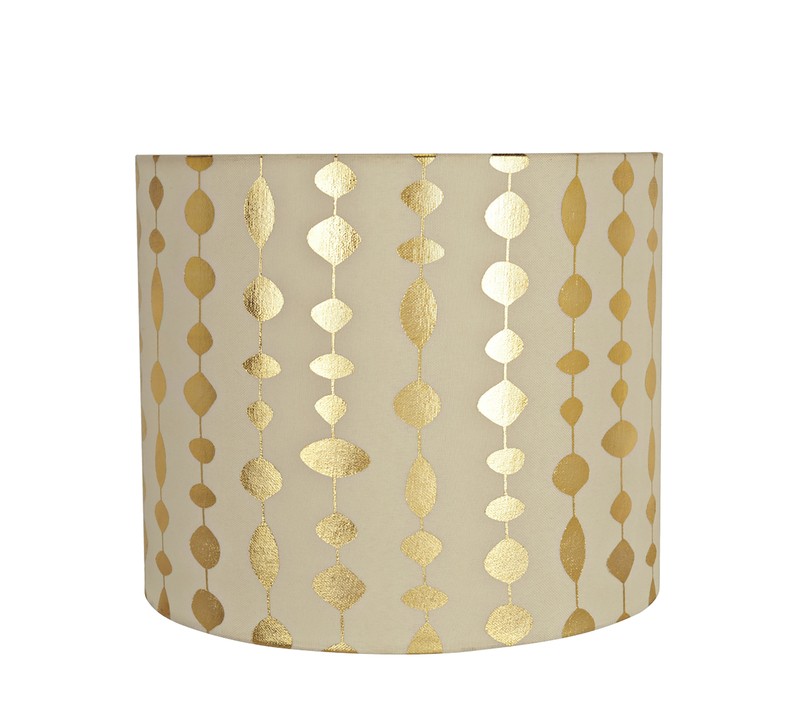 10'' H x 9'' W Faux Linen Drum Lamp Shade ( Spider ) in Beige/Gold