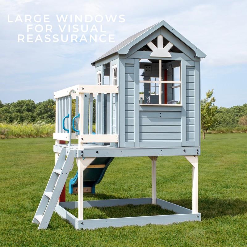 10' x 6' Outdoor Cedar Playhouse with Kitchen