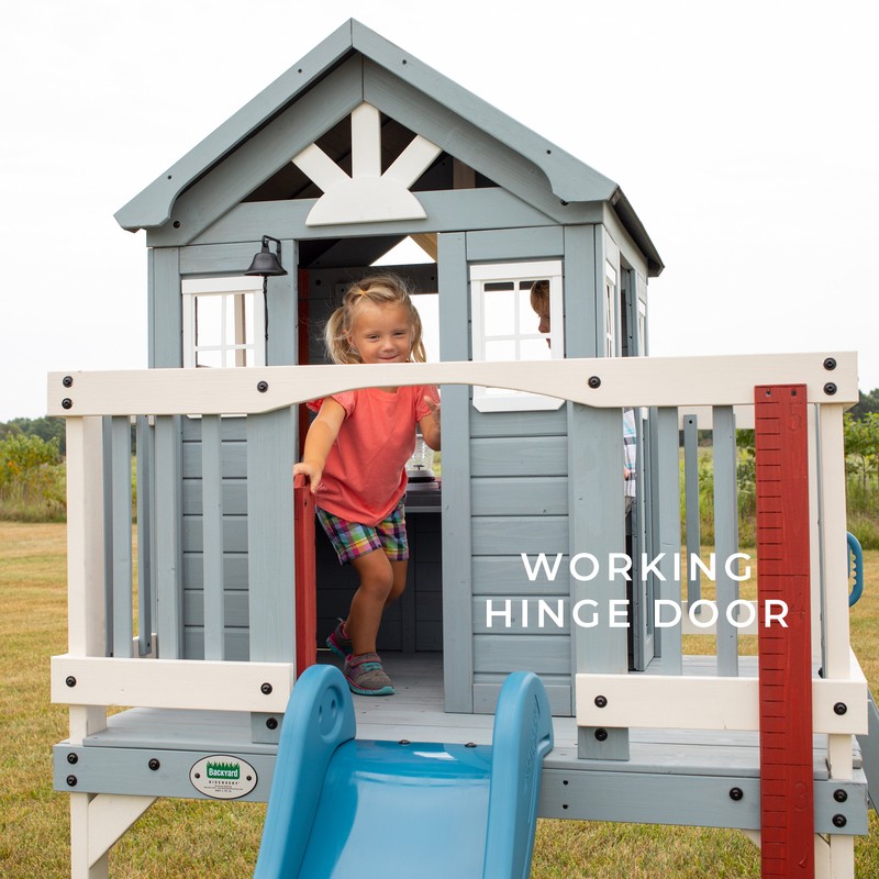 10' x 6' Outdoor Cedar Playhouse with Kitchen