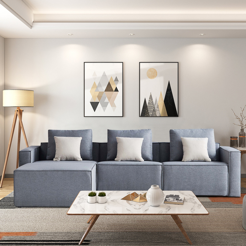 108'' Fabric Sectional Sofa Reversible L-Shaped Upholsted Sofa