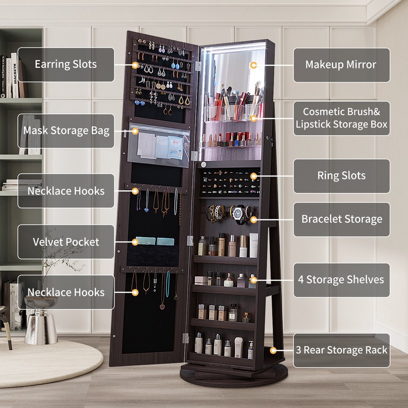 14.5'' Wide Jewelry Armoire with Mirror
