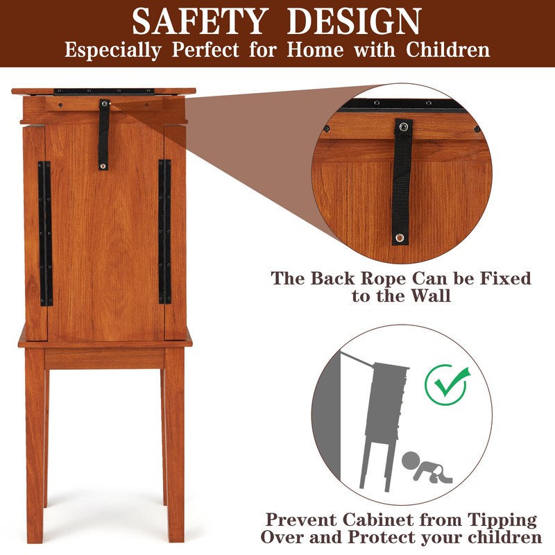 15'' Wide Jewelry Armoire with Mirror