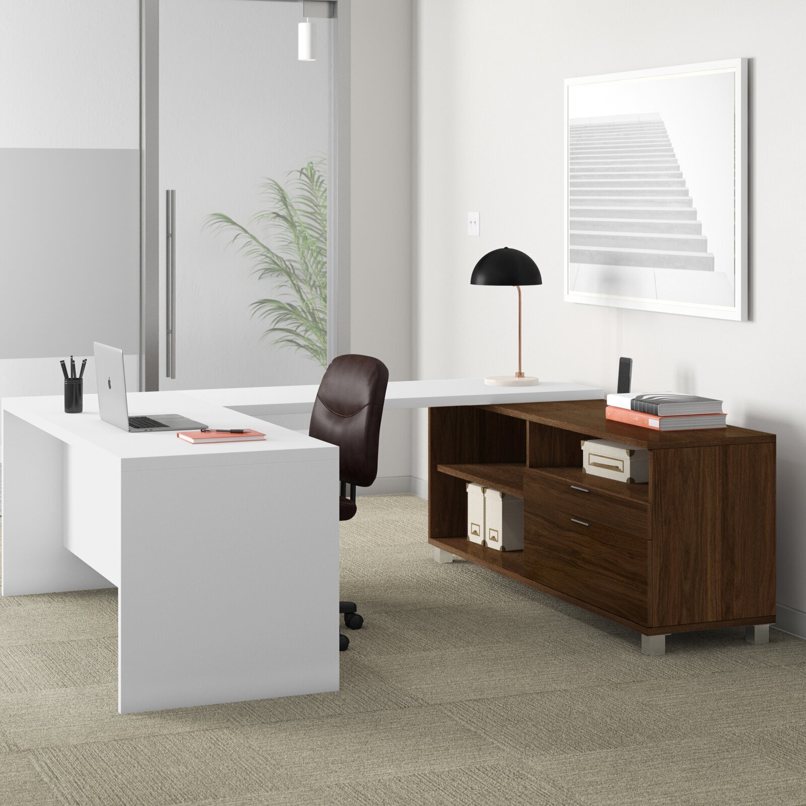 2 Piece Executive Desk Office Set