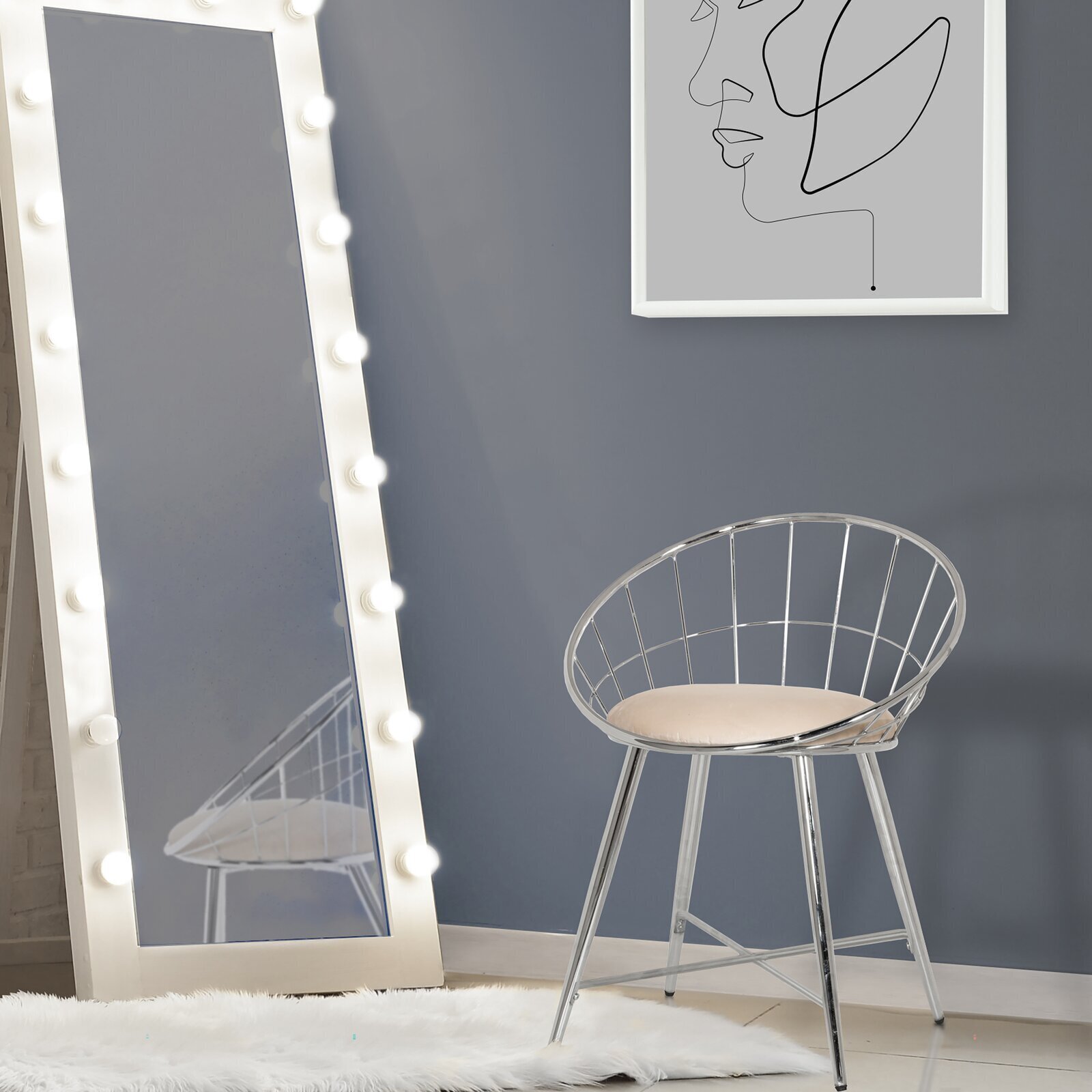 20 75” Wide Wire Studio Papasan Chair