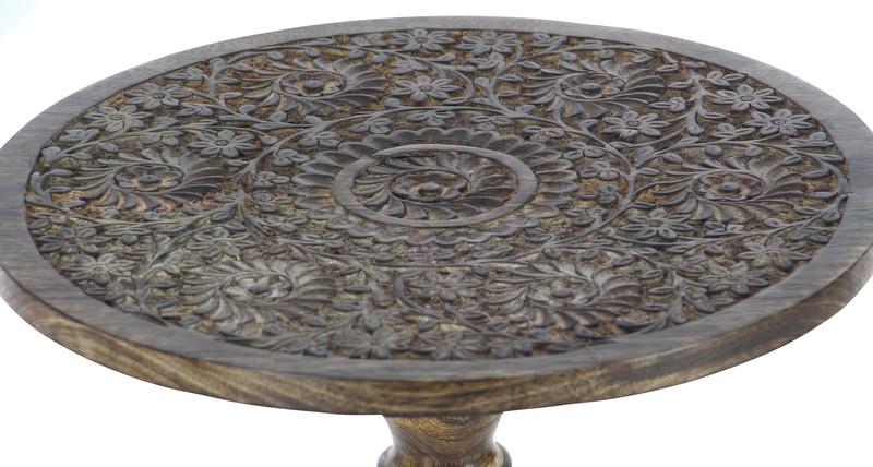 21'' Tall Solid Wood Pedestal End Table