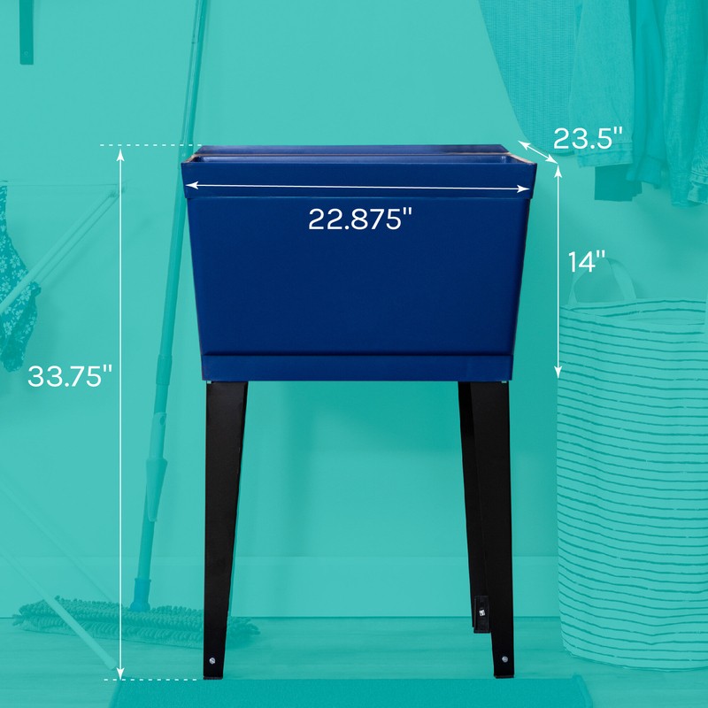 22.88'' L x 23.5'' W Free Standing Laundry Sink