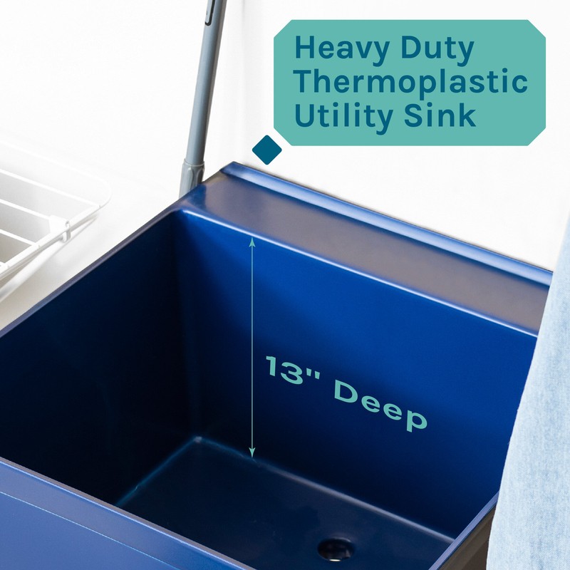22.88'' L x 23.5'' W Free Standing Laundry Sink