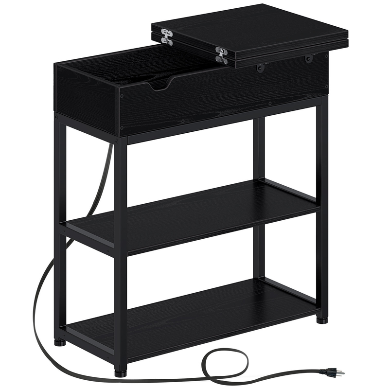 23.62'' Tall End Table with Storage and Built-In Outlets