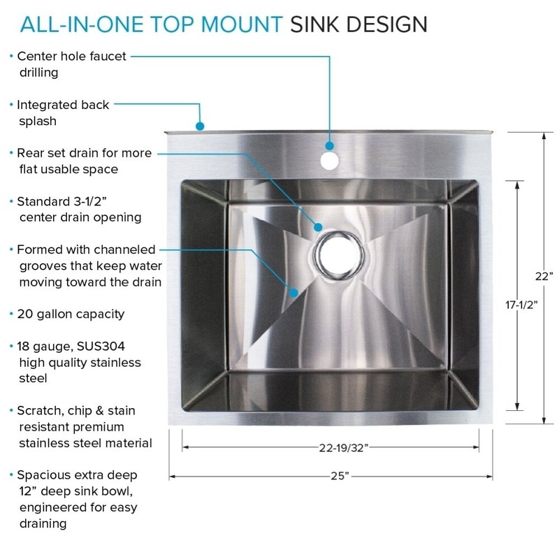 25'' L x 22'' W Free Standing Laundry Sink with Faucet