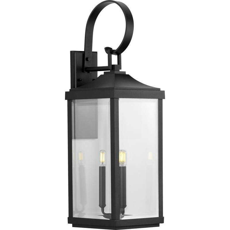 3 - Bulb 30.62'' H Beveled Glass Outdoor Wall Lantern
