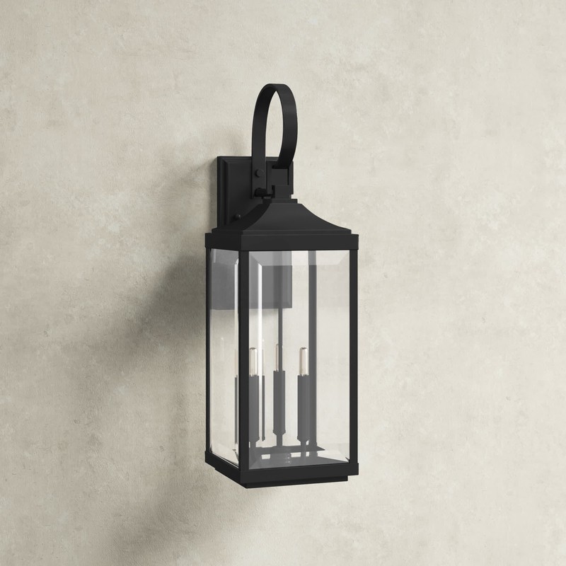 3 - Bulb 30.62'' H Beveled Glass Outdoor Wall Lantern