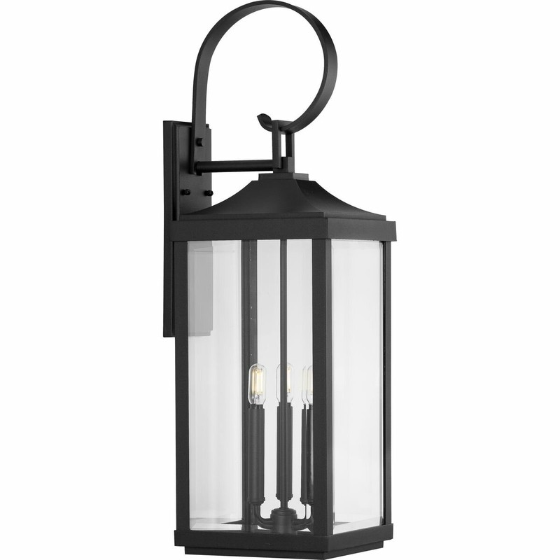 3 - Bulb 30.62'' H Beveled Glass Outdoor Wall Lantern