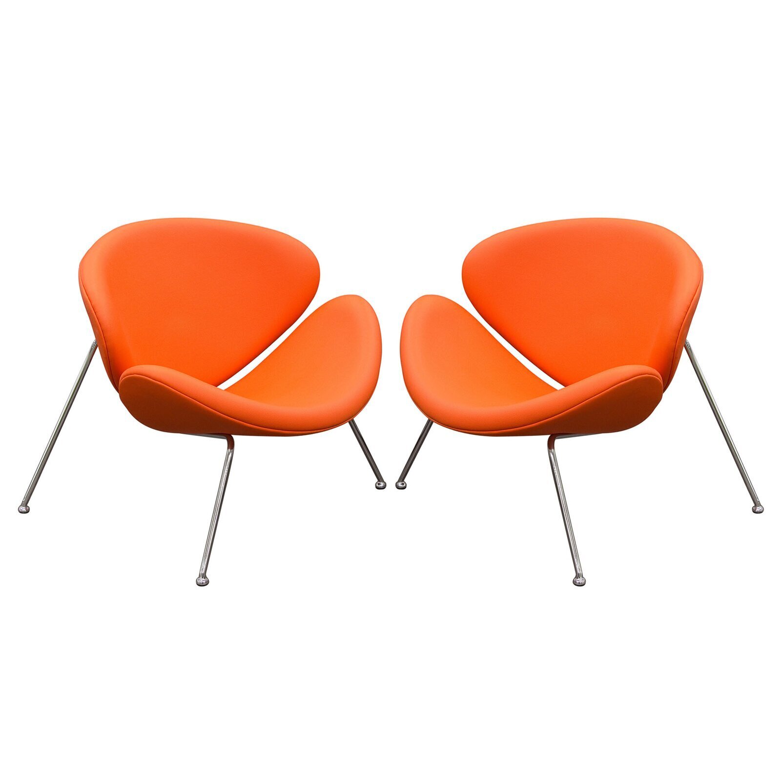 33” Wide Orange Papasan Chair Set