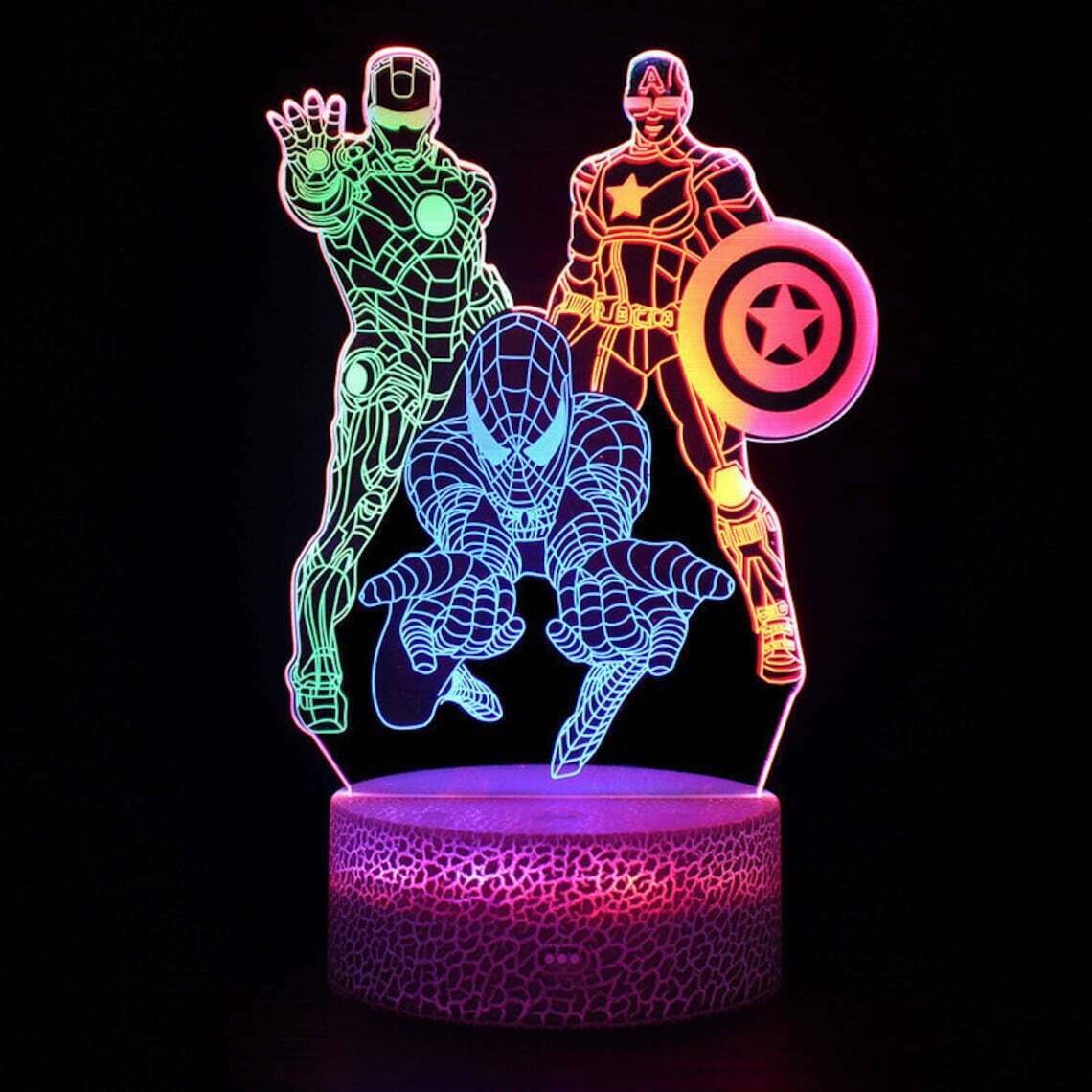 3D Spiderman and Friends Neon Lamp