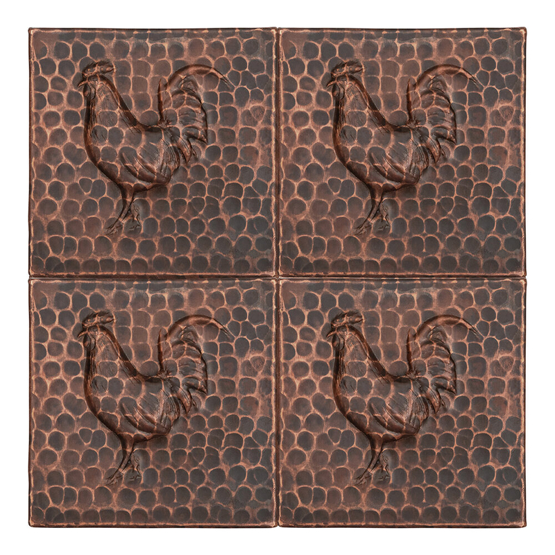 4" X 4" Metal Decorative Tile Insert in Brown