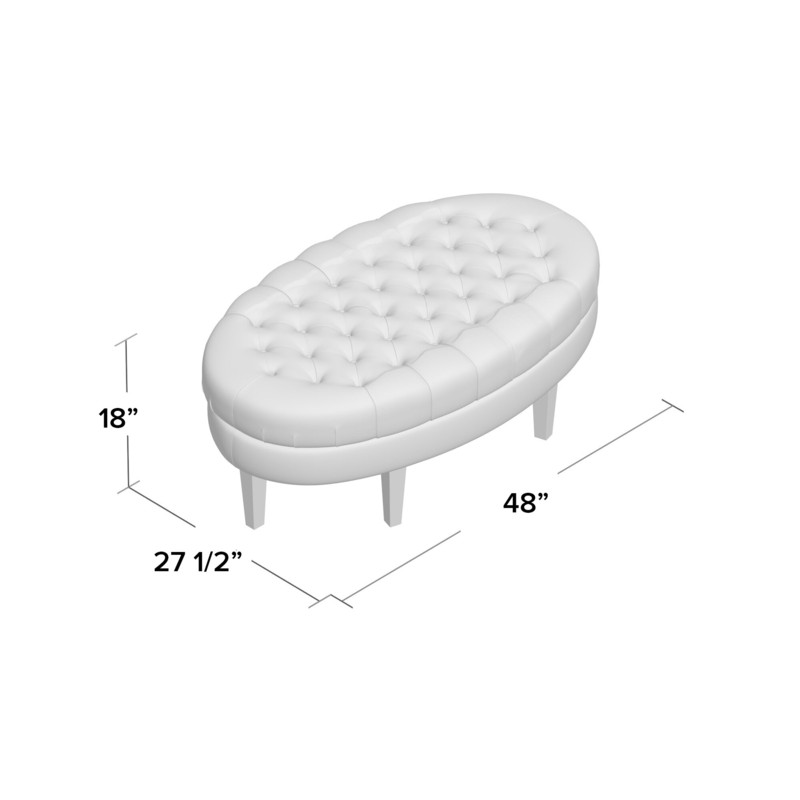 48'' Wide Tufted Oval Cocktail Ottoman