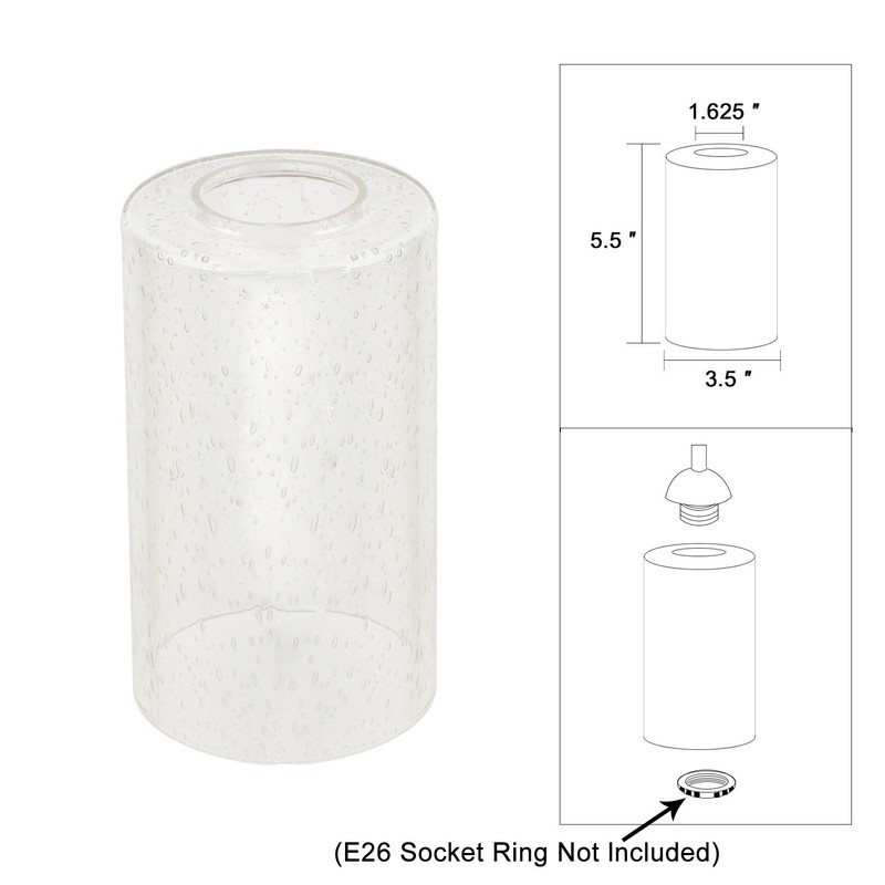 5.5'' H Glass Cylinder Lamp Shade in Clear