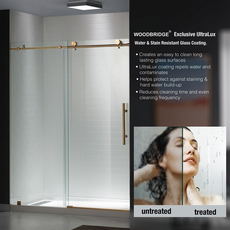 56" - 60" W x 76" H Single Sliding Frameless Shower Door