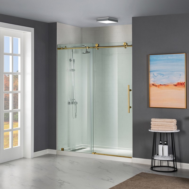 56" - 60" W x 76" H Single Sliding Frameless Shower Door