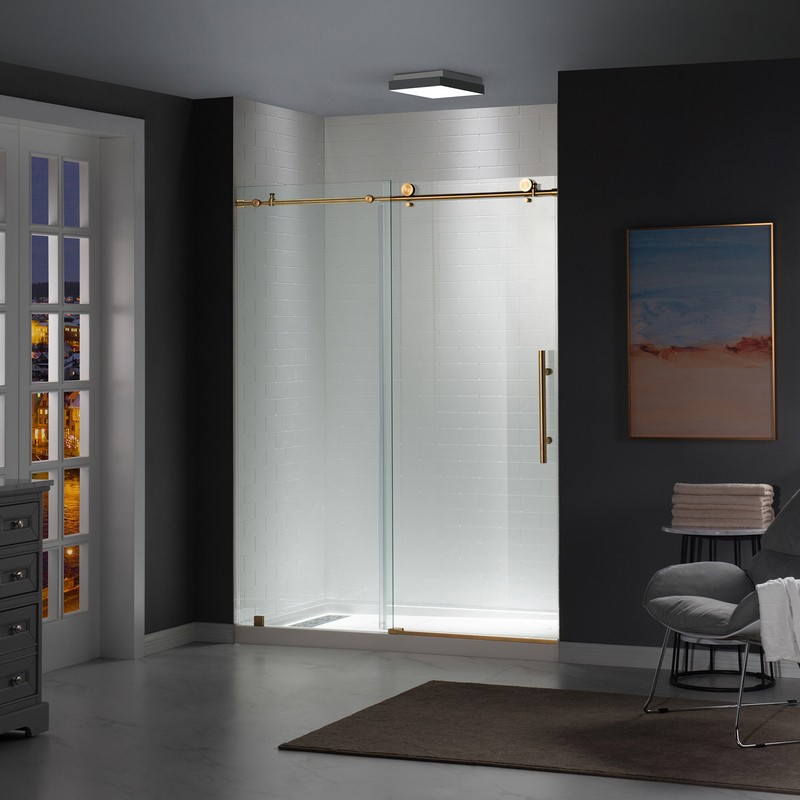 56" - 60" W x 76" H Single Sliding Frameless Shower Door