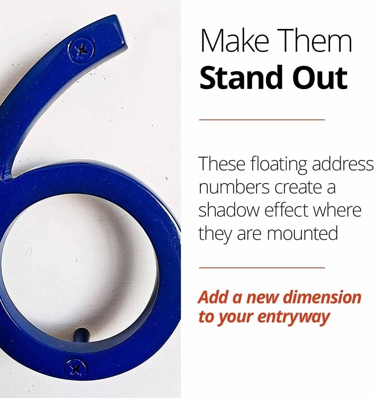 6'' H Metal Floating Mount House Number