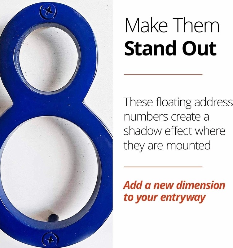 6'' H Metal Floating Mount House Number