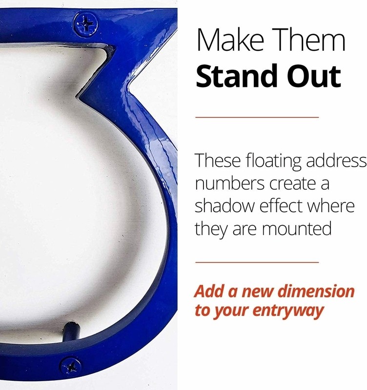 6'' H Metal Floating Mount House Number