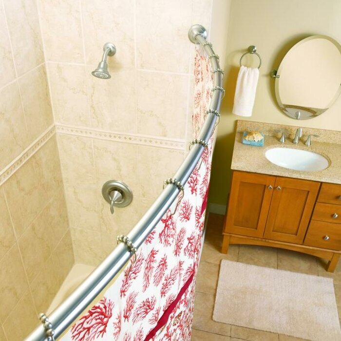 60” Curved Fixed Shower Curtain Rod