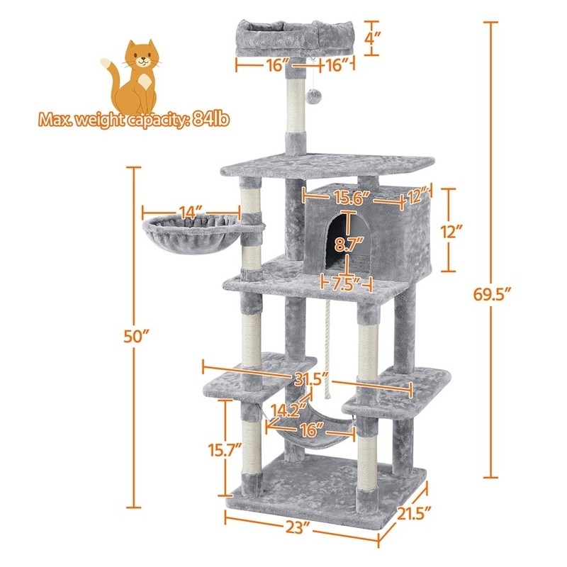69" Tomaso Multi Level Cat Tree
