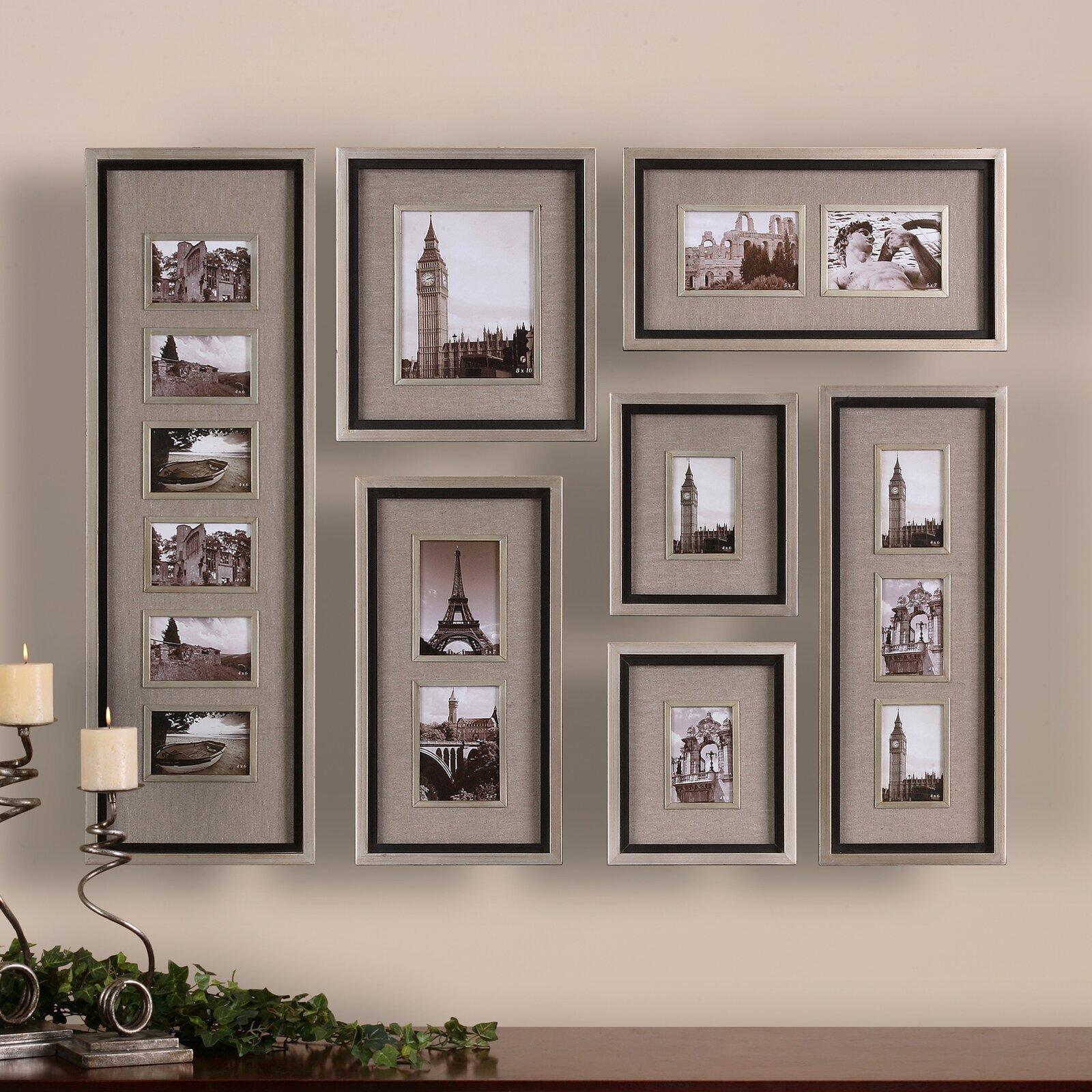 26 PCS White Wood Multi Picture Collage Set Photo Frames Home Decor Wall Mounted 
