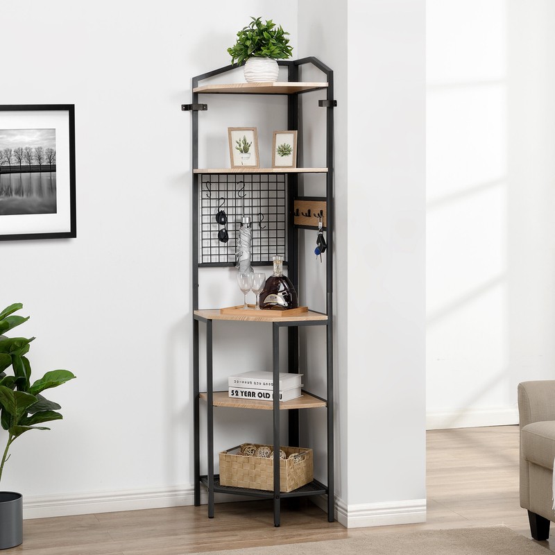 72.55'' H x 17.7'' W Iron Corner Bookcase