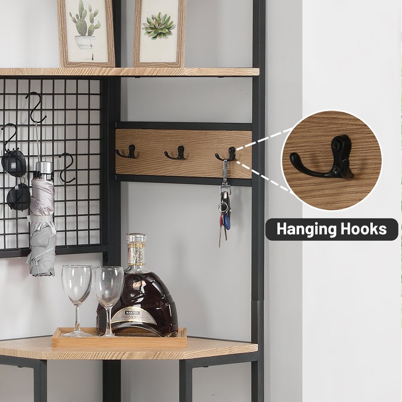 72.55'' H x 17.7'' W Iron Corner Bookcase