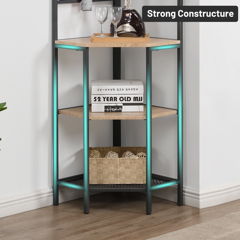 72.55'' H x 17.7'' W Iron Corner Bookcase