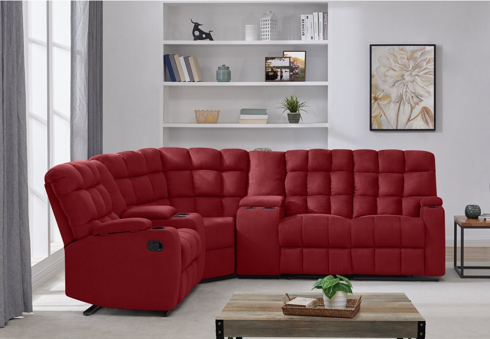 96 25” Wide Symmetrical Reclining Corner Sectional