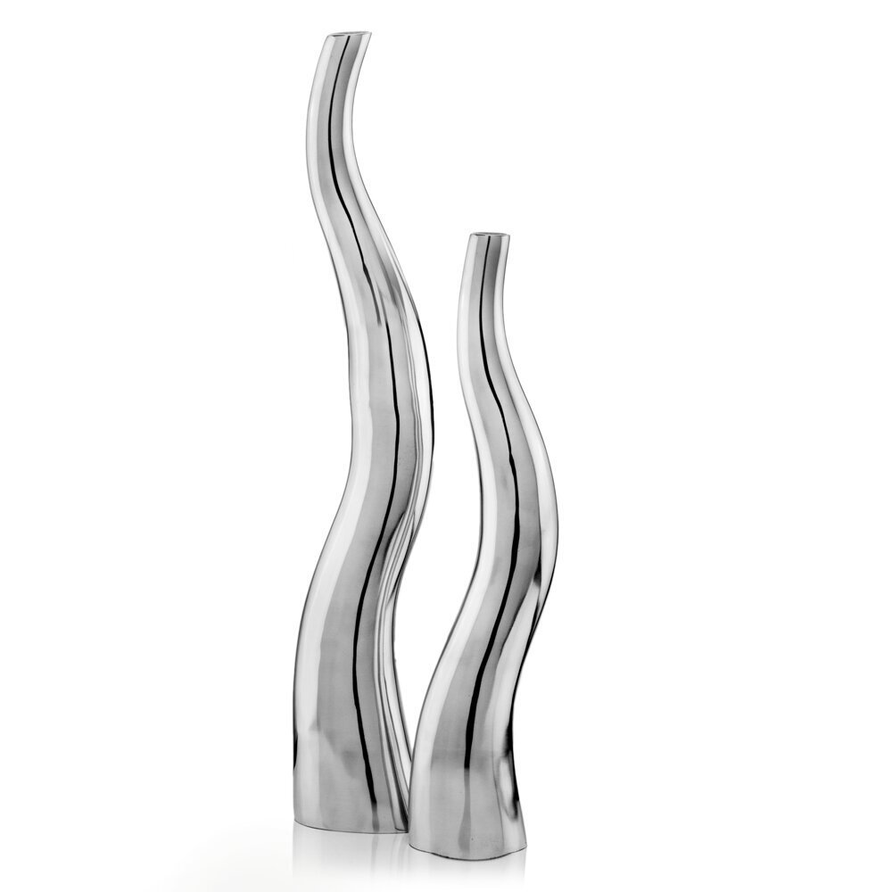 A Trendy Pair of Silver Vases 