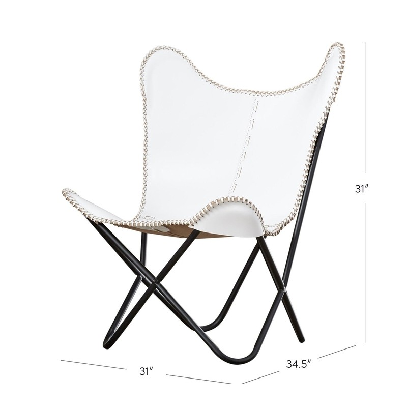 Aadhvika 31'' Wide Genuine Leather Top Grain Leather Down Cushion Butterfly Chair