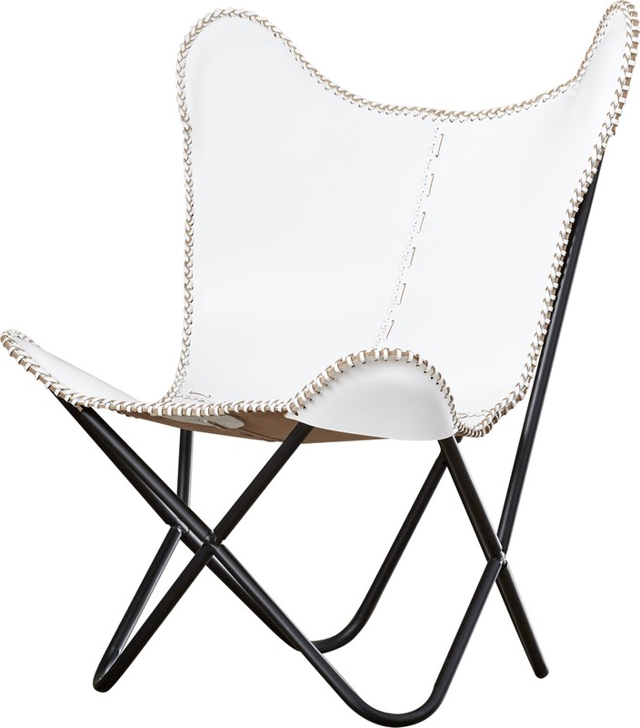 Aadhvika 31'' Wide Genuine Leather Top Grain Leather Down Cushion Butterfly Chair