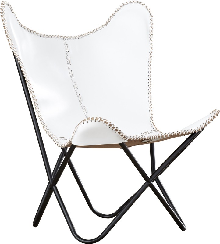 Aadhvika 31'' Wide Genuine Leather Top Grain Leather Down Cushion Butterfly Chair