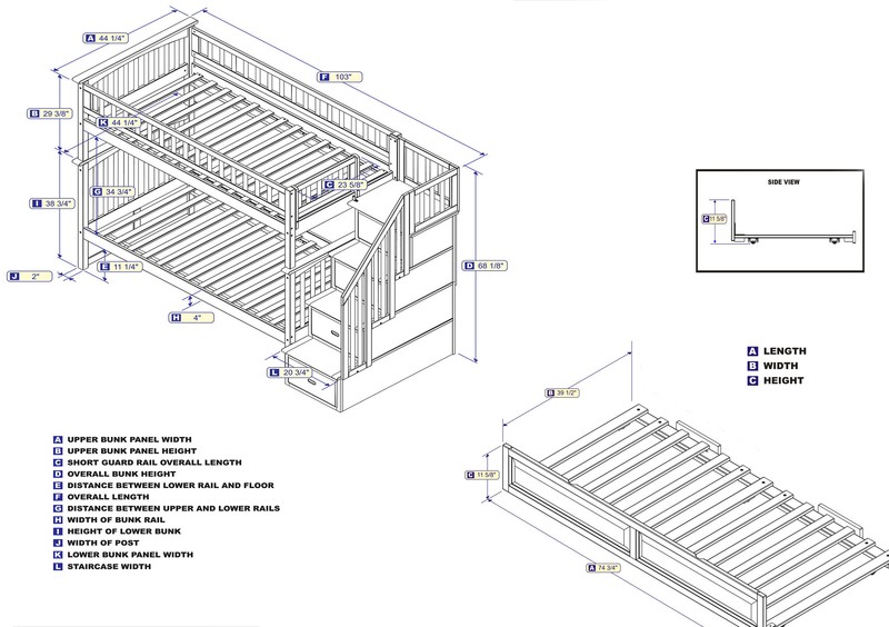 Abel 4 Drawer Solid Wood Standard Bunk Bed by Harriet Bee
