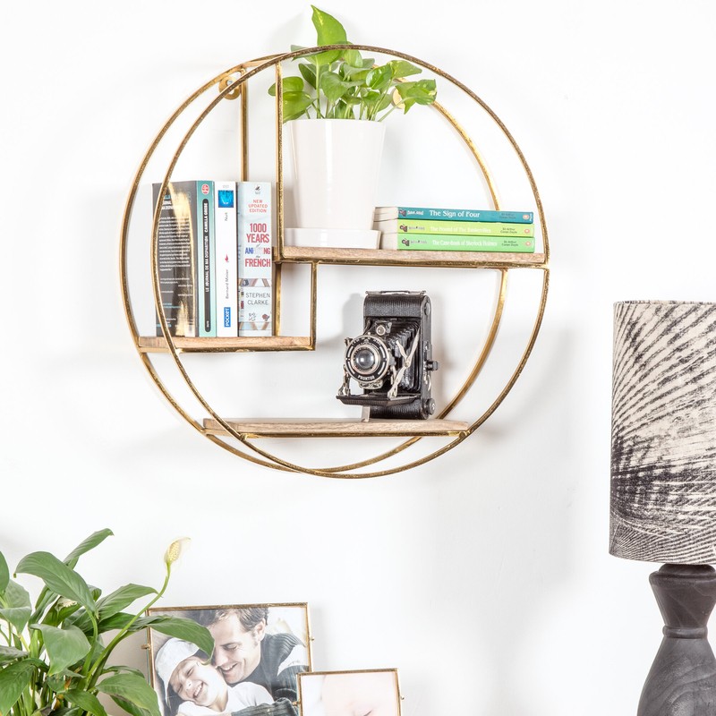 Aberdeen 3 Piece Circle Mango Wood Accent Shelf