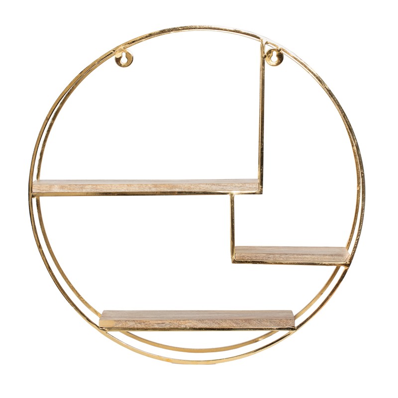 Aberdeen 3 Piece Circle Mango Wood Accent Shelf