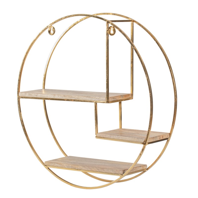 Aberdeen 3 Piece Circle Mango Wood Accent Shelf