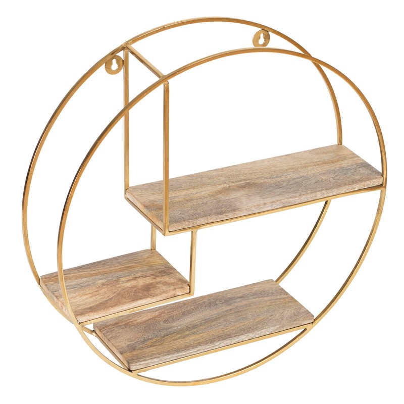 Aberdeen 3 Piece Circle Mango Wood Accent Shelf